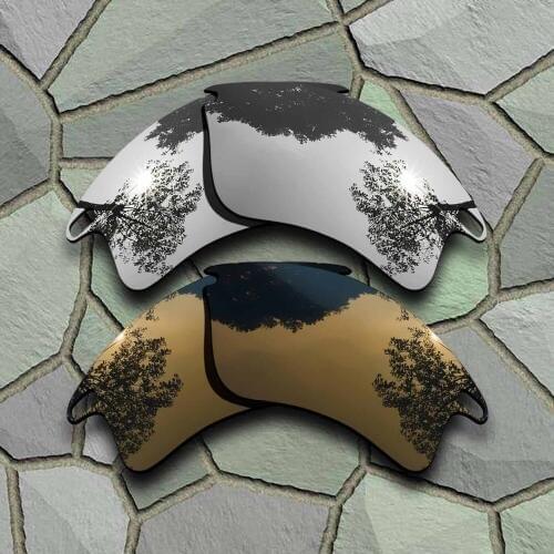 Chrome&Bronze Copper Sunglasses Polarized Replacement Lenses for Oakley Fast Jacket XL