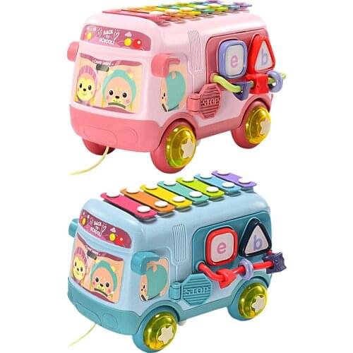 Intellectual School Bus Baby Toy Music Educational Toys Baby Piano Bus Toy Music Instrument for Boys Girls