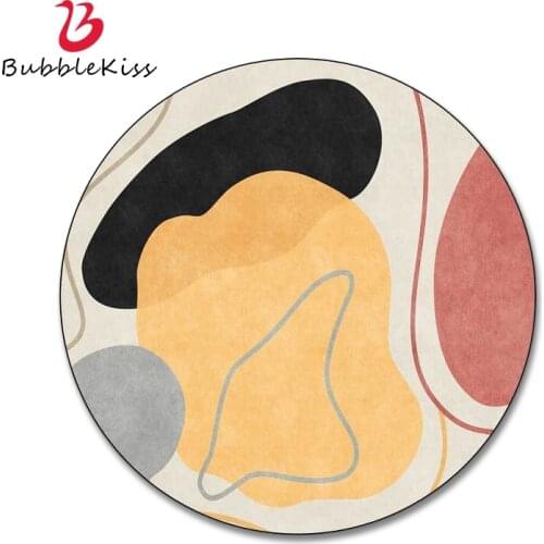 Bubble Kiss Round Carpet Home Customize Rugs Abstract Geometric Pattern Floor Mats Living Room Coffee Tables Decoration Foot Pad