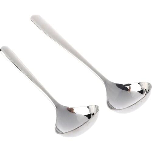 1 Pcs 17.5/20cm Soup Spoon Deepen Thickened Stainless Steel Serving Spoons Chinese Cooking Meal Food Spoon Dinnerware