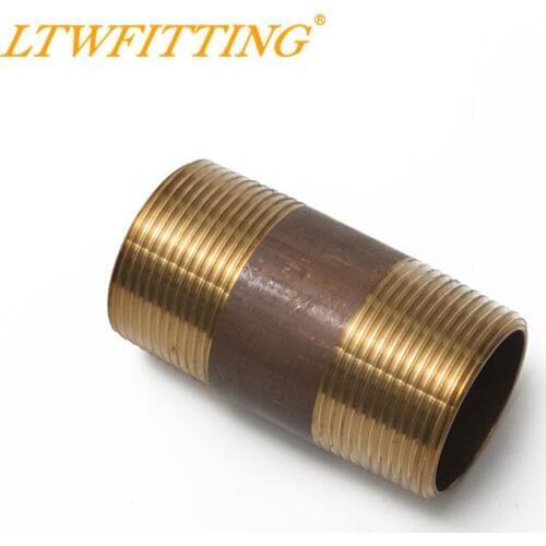 LTWFITTING Brass Pipe 3" Long Nipple Fitting 1-1/4" Male NPT Air Water