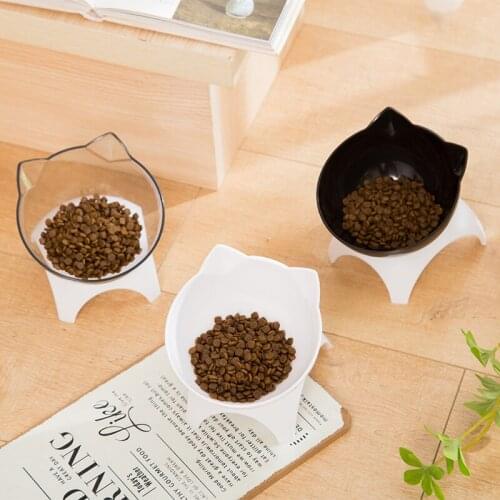 Pet Cat Bowl With Raised Stand Dog Bowl Non-slip Pet Feeding Water Bowl Transparent for Dogs Food Feeder Dishs Pet Supplies
