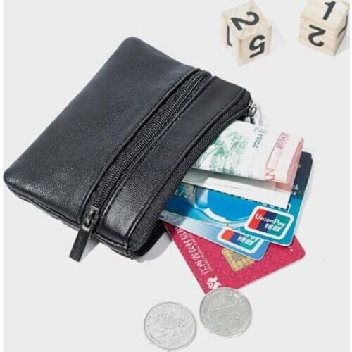 Men Women Card Coin Bags Key Soft Credit Card Holder Zip Leather Wallet Coin Pouch Bag Purse Carteira Mini Coin Bags Holders