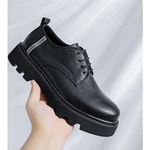 Men Formal Oxfords Shoes Spring & Autumn Brand Wedding Dress Shoes Men New Pu Leather Footwear Black Platform Design Mens Shoes