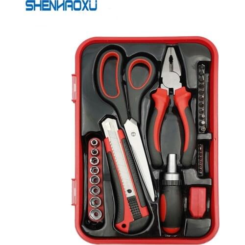 Hand Tool Set Pliers Screwdrivers Sockets Knives Scissors 32 Kit HOME DIY General Household