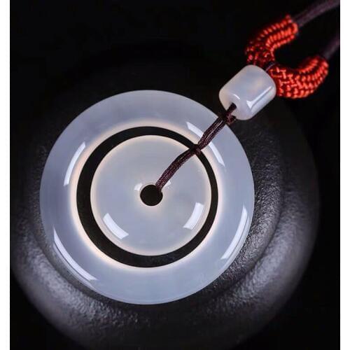 Natural aAgate Chalcedony Mother of chalcedony Safety buckle Pendant Jewelry Fine Jewelry Agate Sweater chain Pendant Necklace