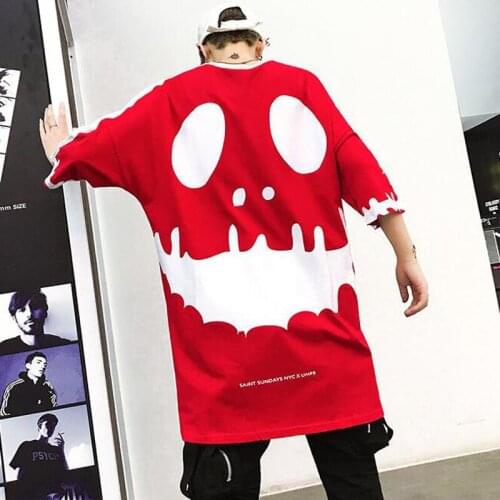 2020 New Casual Printed Summer T-Shirt Hip Hop Oversize Ghost Face Hipster Streetwear High Street Loose Men Tees Half Sleeve Top