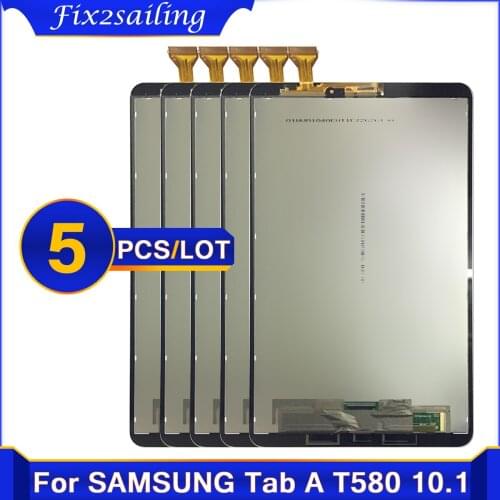 Wholesale 5 Pcs 10.1'' Display For Samsung Galaxy Tab A 10.1 SM-T580 SM-T585 LCD Screen Touch Digitizer Assembly Replacement