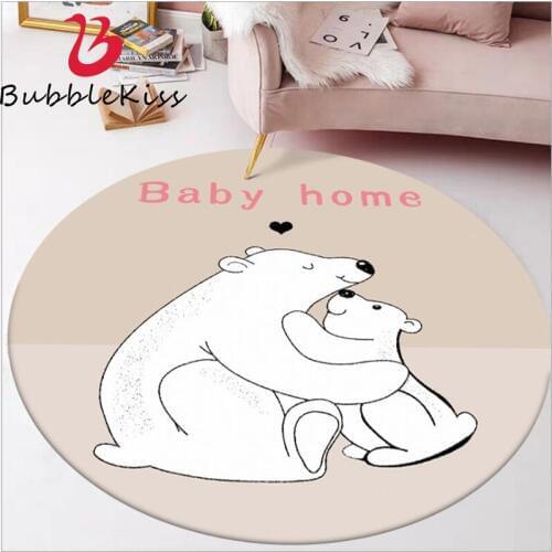 Bubble Kiss New Carpets For Modern Living Room Cartoon Cute Bear Round Carpet Home Decoration Bedroom Child Crawling Mat Carpet