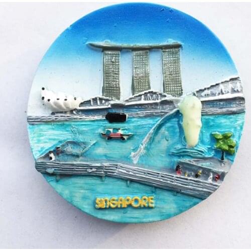 QIQIPP Singapore Marina Bay three-dimensional landscape tourist souvenir magnetic stickers refrigerator stickers