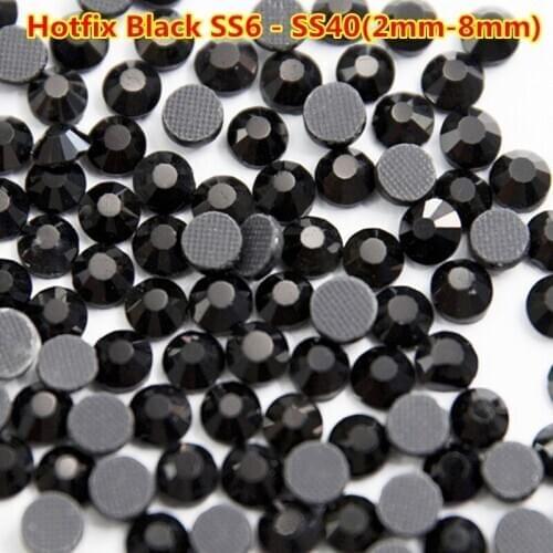 1440pcs High Quality Black Color DMC Hotfix Rhinestones ss6 Flatback Hofix Crystals DIY Decorations for Phone Nail