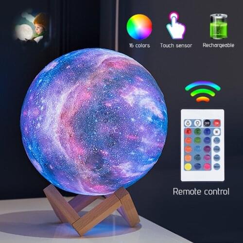 LED night lights for kids rooms usb 3D Print Moon Light Touch Moon Lamp Childrens room Rechargeable Color Change decoration