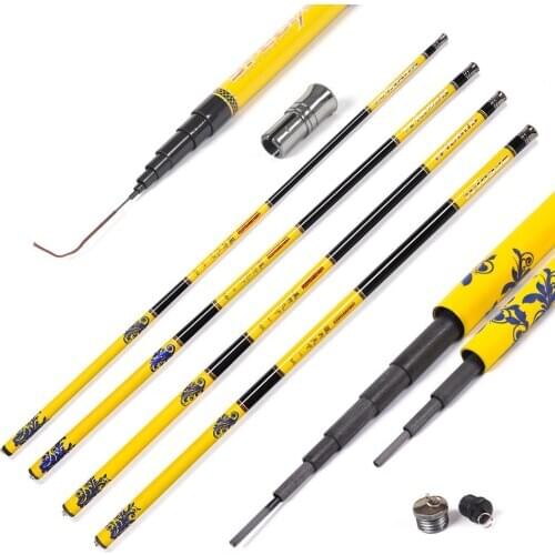 Super Light Hard Carbon Fiber Telescopic Fishing Rod Ultralight Freshwater Hand Pole 2.7/3.6/4.5/5.4M Stream Carp Fishing Pole