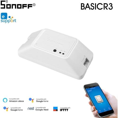 SONOFF BASICR3 WIFI DIY Smart Switch With Timer Internet APP Voice LAN Control DIY Mode With Amazon Alexa Google Home Nest