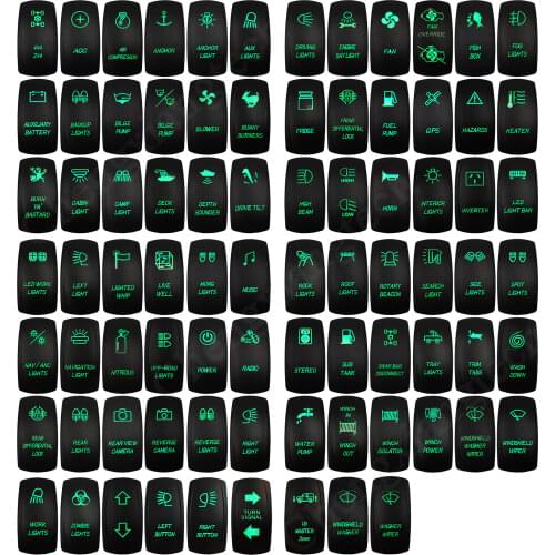 12V/24V WATERPROOF IP66 LED Light Bar 5 PIN ON/OFF Green Led Rocker Switch for ARB/CARLING/NARVA/4x4 style