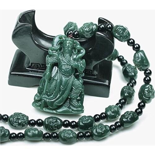 Militantly proclaim hetian jade guan gong pendant 18 arhats necklaces wu mammon duke guan brand