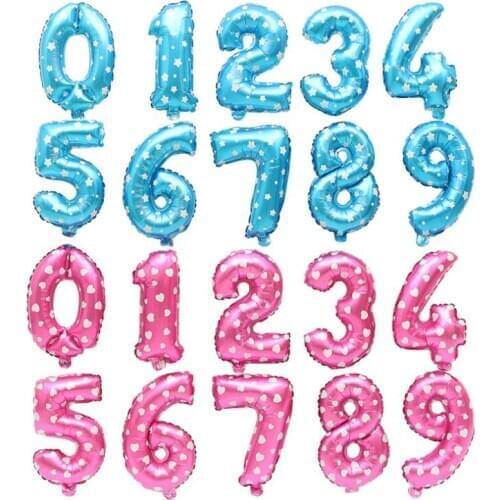 Pink biue Number Foil Balloons Digit air ballon Happy Birthday Wedding Decoration balon Christmas Party baby shower Supplies