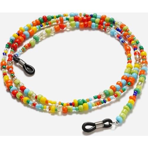 Boho Hanging Mask Chains Holder Colorful Beaded Sunglasses Glasses Cord Lanyard Anti-Lost Neck Eyeglass Rope Strap 2021 Gift