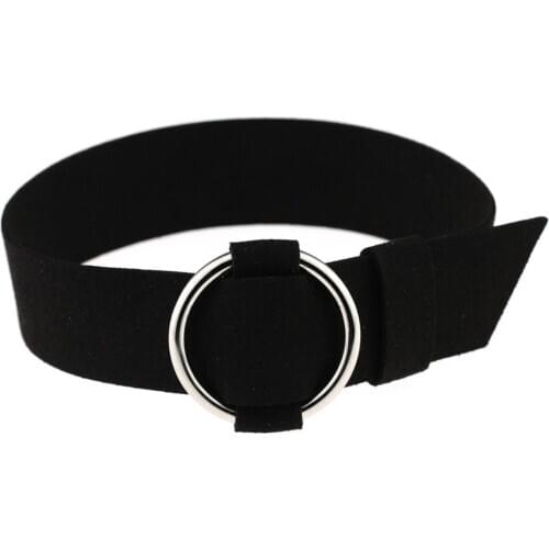 ZIMNO Cosplay Slave Sexy Collar Loop Velvet Neck Chain Neck Band Clavicle Necklace for Women Goth Harajuku Jewelry Accessories