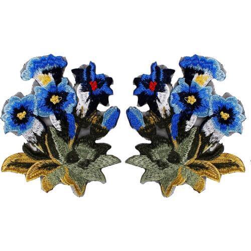 10pair Flower Pair Embroidey Fabric Patches Lace Motif Venise Applique Scrapbooking Sew on Clothes Decorated DIY Sewing TH667