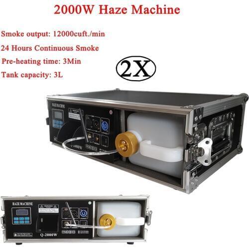 2Pcs/Lot 2000W Mist Haze Machine 3L Liquid Tank Hazer Machine With Fog Liquid Water Based Haze Machine DMX Stage Effect Machine