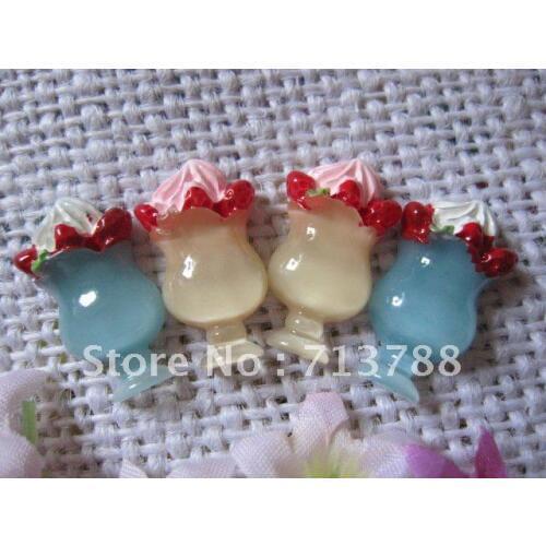 20pcs/lot flat back resin resin lce cream ,DIY resin craft accessories fashion resin cabochons