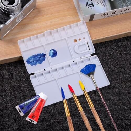 25 Grids Art Plastic Palette Empty Watercolor Paints Box Flip cover Palette For Art Gouache Acrylic Painting Art Supplies