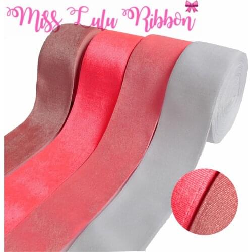 3"75mm Solid Korea Velvet Ribbon Autumn Winter DIY Hair Bowknots 20yards/roll Cloth Sewing Material Pink White Party Decor