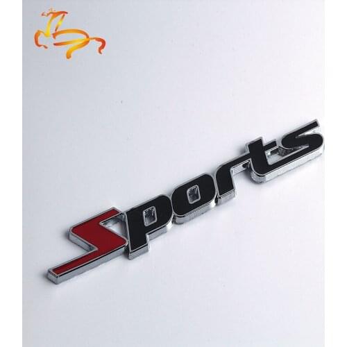 3D Chrome Metal Car Sticker Sport Version Of The Metal Car Labeling Sports Word Letter Emblem Badge Decal Auto Decor