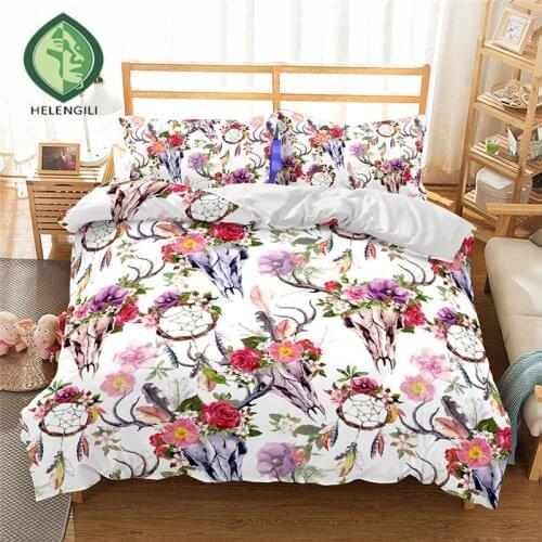HELENGILI 3D Bedding Set Dreamcatcher Print Duvet cover set lifelike bedclothes with pillowcase bed set home Textiles #2-06