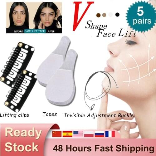 5 Pairs Invisible Women Beauty Anti-wrinkle Slimming Chin V-Shape Line Lifting Stickers Face Lift Tape skin care tools