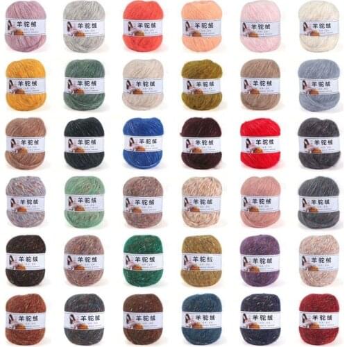 50g Camel Alpaca Furry Bulky NEW Wool Warm Yarn HandCraft Knitted velvet Crochet BabySoft Knitting Colorful Cashmere