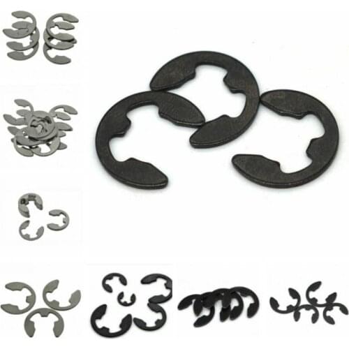 50 pcs/bag Stainless Steel / Black carbon steel E-type circlip 1.2mm/1.5mm/2mm/2.5mm/3mm/3.5mm/4mm/5mm/6mm/7mm/8mm/9mm/10mm/12mm