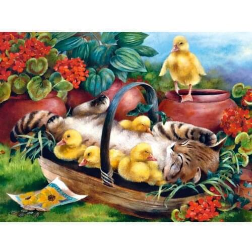 5D DIY Diamond Painting Kitten Diamond Embroidery Cute Cat Mosaic Scenery Picture Of Rhinestone Home Decor Girl Hobby full drill