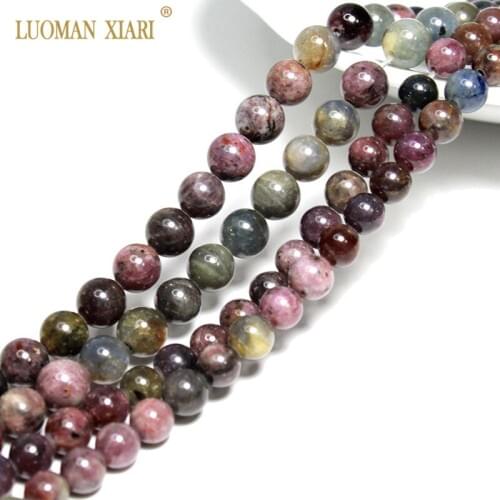 Top AAA 100% Natural Ruby Sapphire Gemstone Round Stone Beads For Jewelry Making DIY Bracelet Necklace 5/6MM