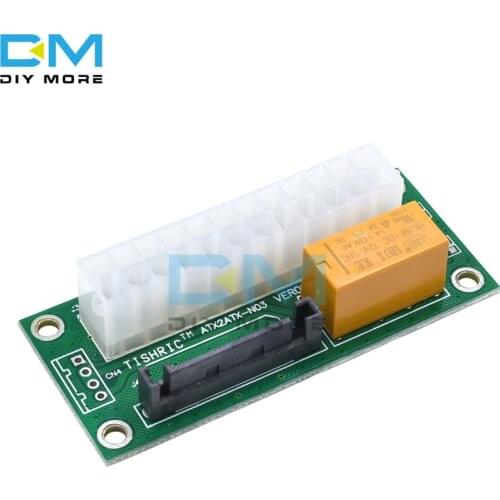 ATX To SATA Molex 24Pin 24P Power Supply Connector Adapter Triple Relay Add2PSU Sync Synchronous Starter Extender Cable Card