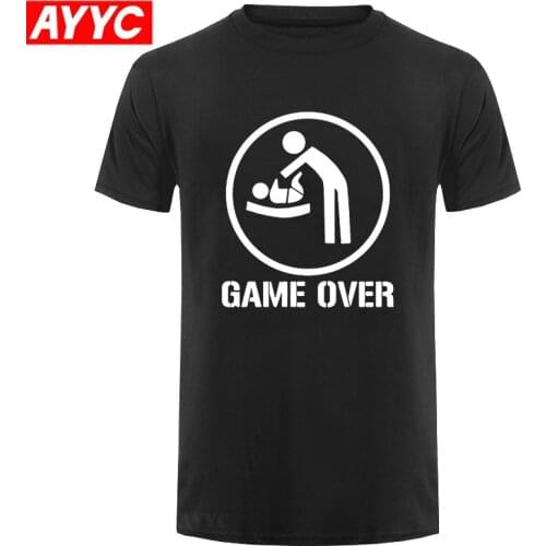 AYYC T Shirt Tshirt Father T Shirt 100% Cotton To Be Best Dad Game Over Gift Creative Meaningful Design Comfortable Tops EU Size