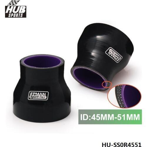 Black 1.77"-2" TURBO INTAKE SILICONE Straight Reducer Hose Pipe Coupler 45mm-51mm For Toyota Supra MK3 HU-SS0R4551