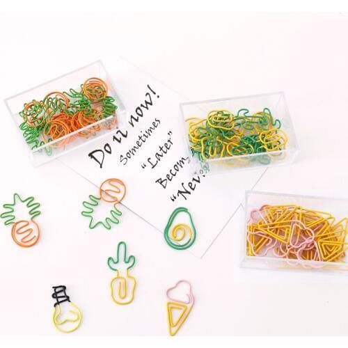 Color Paper Clips Pineapple Lovely Shape Bookmark Clip Paper Clip Kawaii Carrot Office Accessories Paperclips Clipes Paperclip