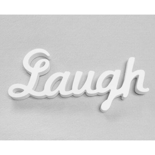 Customized Wood Wooden Words Laugh Name Logo Shape For Kids Boy Girls Baby Shower Birthday Wedding Party Decoration Design