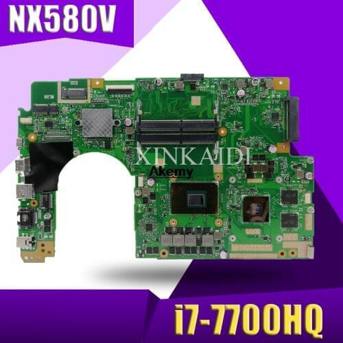 For ASUS Flying fortress NX580 NX580V NX580VD NX580VN laptop Motherboard Mainboard with GTX 1050 Graphics card i7-7700HQ cpu