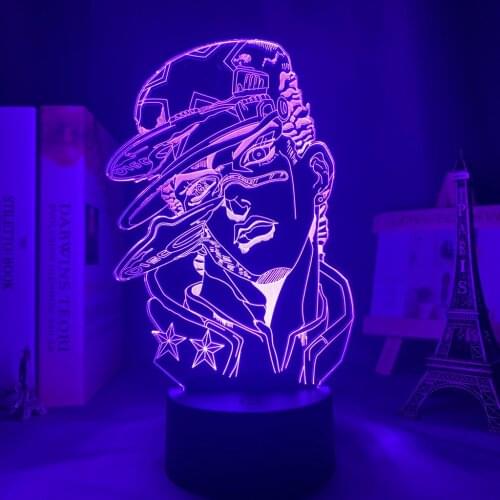 JoJo Bizarre Adventure 3d Lamp Anime for Bedroom Decor Light Birthday Gift Manga Jojo Figure Led Night Light Jotaro Kujo