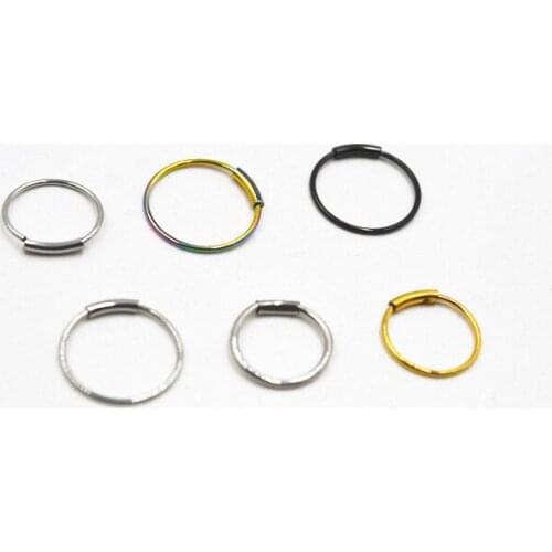 60pcs/lot Free Shipping Stainless Steel Open NEW Hoop Nose Tragus Cartilage Hoop Ring Lip/Earring Helix Rings Body Piercing