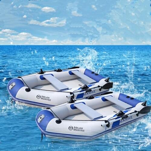 3 Person 260 CM Inflatable Fishing Boat PVC Wear-Resistant Rowing Kayak Canoe Dinghy Hovercraft Outdoor Drifting Surfing