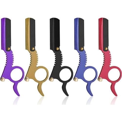 Multi-function Thumb Stainless Steel Blade Holder Replaceable Haircut Beard Shaving Shaver Holder