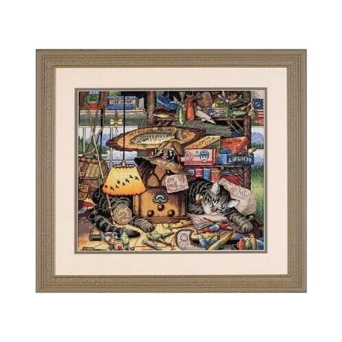 COTTON Top Quality Lovely Counted Cross Stitch Kit Max in The Adirondacks Kitty Cat Sleeping dim 35088