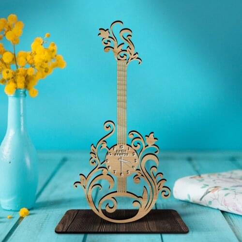 Personalized Clocks Guitar Wooden Trinket-5