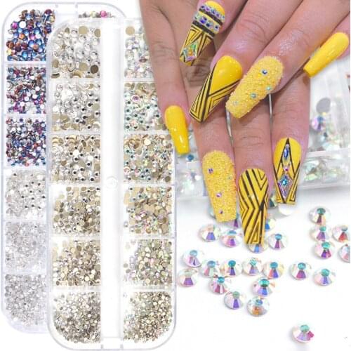 Cross-border source of nail art accessories High quality retro AB flame star meteorite nail glass rhinestone flat nail