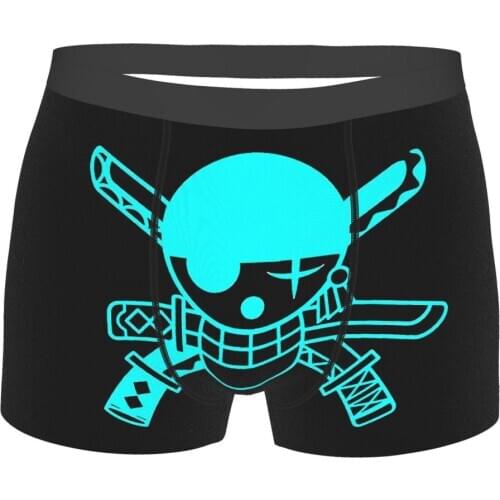 Roronoa Zoro Jolly Roger One Piece Monkey D. Luffy Anime Underpants Cotton Panties Male Underwear Sexy Shorts Boxer Briefs