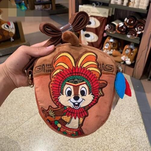 Shanghai Disney Qiqididi Cartoon Plush Pine Nut Shoulder Bag Messenger Bag Mobile Phone Bag Wallet Girl Gift AG2524